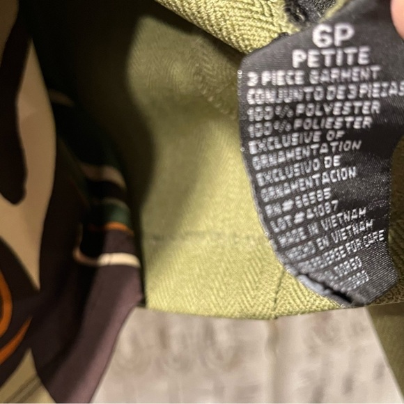 Vtg PERCEPTIONS Womens 6P Two-Piece Green Blazer Jacket MOD Abstract Tank Top - Picture 7 of 16